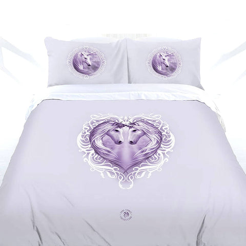 Anne Stokes White Unicorn Quilt Cover Set Double