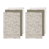 Ladelle Grown Ivy Set of 6 Cotton Kitchen Towels Taupe