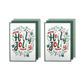 Ladelle Joyful Jolly Christmas Set of 6 Cotton Kitchen Towels Green