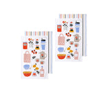 Ladelle Sunday Market Set of 4 Cotton Kitchen Towels Blue Multi