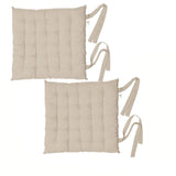 Rans Set of 2 Alfresco Cotton Chair Pads 40x40 cm - Plain Oatmeal