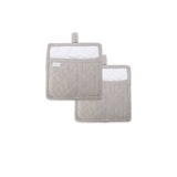 Rans Herringbone Charcoal Cotton Set of 2 Pot Holders