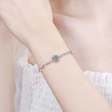 1 Carat Morganite Sterling Silver Bracelet | Celestial-inspired Design