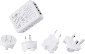 4 Port USB International Travel Plug White 5344982