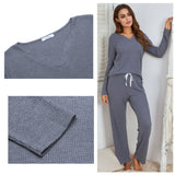 Polycotton Thicken Knit Tracksuit Set Jogger Set Lounge Wear UK Size