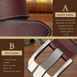 Genuine Leather For Men Pin Buckle Belts Cowskin Casual Belts Business Belt