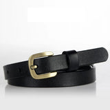 New Women's Belt Luxury Genuine Leather Belts For Women Female Gold Pin Buckle