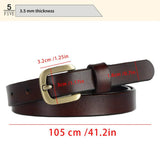 New Women's Belt Luxury Genuine Leather Belts For Women Female Gold Pin Buckle