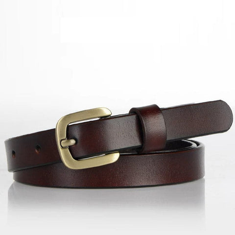 New Women's Belt Luxury Genuine Leather Belts For Women Female Gold Pin Buckle