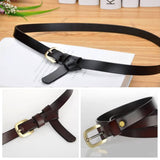 New Women's Belt Luxury Genuine Leather Belts For Women Female Gold Pin Buckle