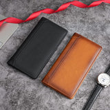 100% Genuine Leather Men's Wallet RFID Blocking Card Holder Bifold and Long Wallets