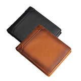 100% Genuine Leather Men's Wallet RFID Blocking Card Holder Bifold and Long Wallets