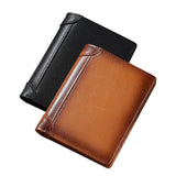 100% Genuine Leather Men's Wallet RFID Blocking Card Holder Bifold and Long Wallets