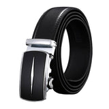 Adjustable Slide Genuine Leather Belt Men's Plate Reversible Buckle Business Dress Belts