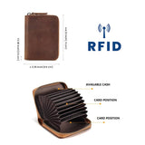 Genuine Leather Large Capacity RFID Anti-magnetic Money Clip Organ Wallets