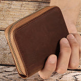 Genuine Leather Large Capacity RFID Anti-magnetic Money Clip Organ Wallets