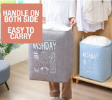 Ex-Large Capacity Collapsible Laundry Basket Foldable Washing Bin Hamper Linen