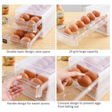 2 Tiers Double Layer 24 Grids Egg Storage Box Tray Kitchen Refrigerator Containe