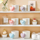 Lovely 3D Heart Love Ceramic Cup Mug Puffy Heart Handle with Gift Box