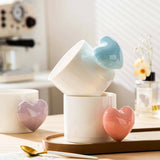 Lovely 3D Heart Love Ceramic Cup Mug Puffy Heart Handle with Gift Box