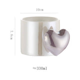 Lovely 4D Heart Love Ceramic Cup Mug Puffy Heart Handle with Gift Box