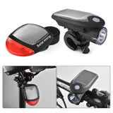 Solar Powered Bicycle Cycling Bike LED Headlight + Rear Tail Light Lamp LED with Gift Box