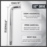L Shape Socket Extension Bar 1/4" 3/8" 1/2" Drive Wrench Breaker CR-V Anti-Slip