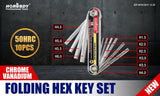 Folding Allen Key Set Portable Hex Wrench Tool Hardened Chrome Vanadium Steel Sizes H1.5 to H6