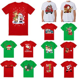 100% Cotton Christmas T-shirt Adult Unisex Tee Tops Funny Santa Party Custume, Car with Snowman (White), XL