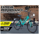 AKEZ 26 Inches Electric Bike City Bike Bicycles Assisted Bicycle Women Black