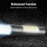 Super Bright COB Mini LED Flashlight USB Rechargeable Camping Small Torch Lamp