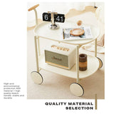 Movable Modern  Trolley Small Unit Coffee Table Cart Storage Sofa Side Table with Wheels