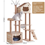 160cm Cat Tree Scratching Post House Condo Furniture Feline Scratcher Tower Toys