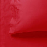 1000TC Ultra Soft Double Size Bed Red Flat & Fitted Sheet Set