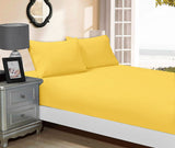 1000TC Ultra Soft Fitted Sheet & 2 Pillowcases Set - King Size Bed - Yellow