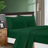 1000TC Ultra Soft King Size Bed Dark Green Flat & Fitted Sheet Set