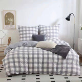 Rylee Grey Check Seersucker Quilt Cover Set - Super King Size