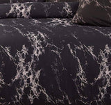 Black Marble Double Size Duvet Doona Quilt Cover Set