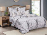 White Marble King Size Duvet Doona Quilt Cover Set