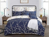 Tree Reversible King Size Blue Duvet Doona Quilt Cover Set