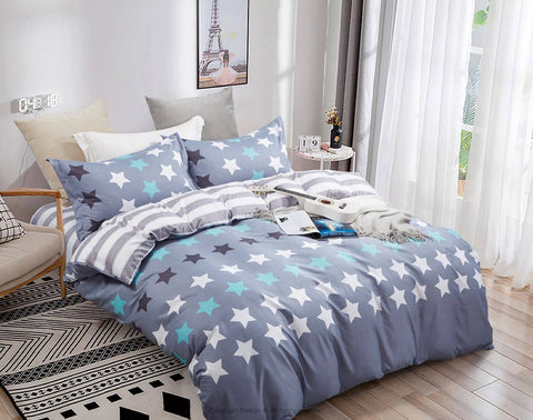 Stars King Size Quilt/Doona/Duvet Cover Set