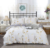 Reversible Design King Size White Duvet Doona Quilt Cover Set