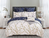 Tree Reversible Queen Size Blue Duvet Doona Quilt Cover Set