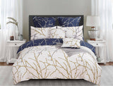 Tree Reversible Queen Size Bed Quilt/Doona/Duvet Cover Set Beige