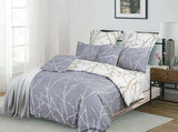 Tree Reversible Super King Size Grey Duvet Doona Quilt Cover Set