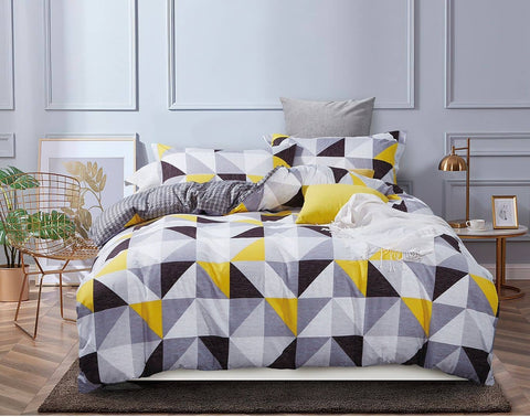 Geometric Super King Size Duvet Doona Quilt Cover Set