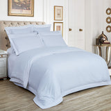 1000TC Ultra Soft Striped Queen Size White Duvet Doona Quilt Cover Set