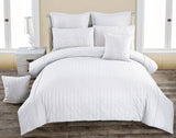 Seersucker Queen Size White Duvet Doona Quilt Cover Set