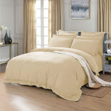 1000TC Tailored Single Size Yellow Cream Duvet Doona Quilt Cover Set