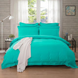 1000TC Tailored Super King Size Teal Duvet Doona Quilt Cover Set